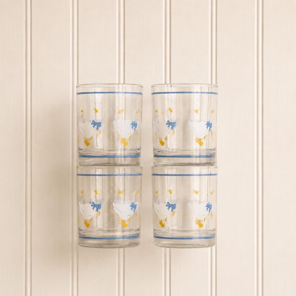 Set of 8 Vintage Glass Goose Candle Votives